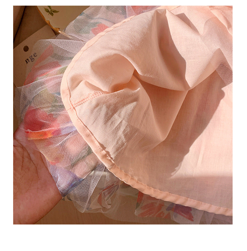 Summer Arrival Baby Kids Girls Cute Fly Sleeves Sweet Floral Tulle