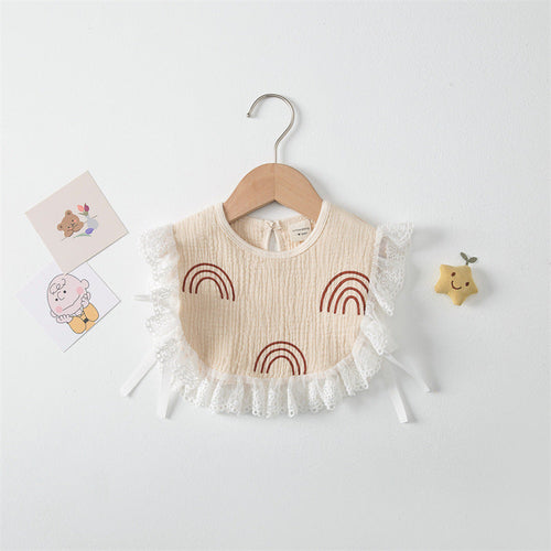 Baby Printed Pattern Lace Belt Design Bibs For Newborn Baby